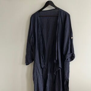 Navy Blue Open Front Cardigan